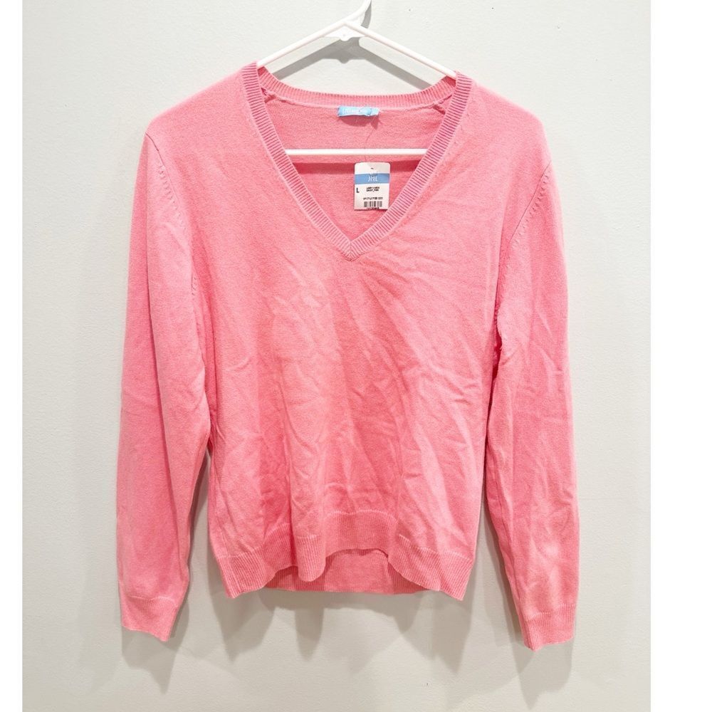 J.McLaughlin libby v-neck cashmere sweater candy pink